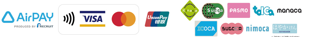 AirPay UnionPay Kitaca Suica PASMO TOICA manaca ICOCA SUGOCA nimoca はやかけん